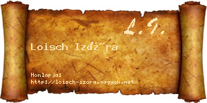 Loisch Izóra névjegykártya